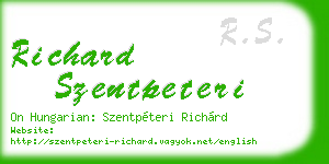 richard szentpeteri business card