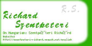 richard szentpeteri business card